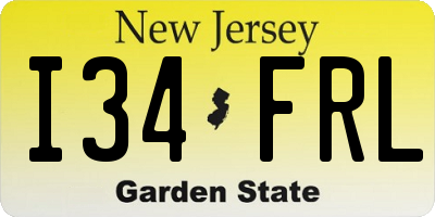 NJ license plate I34FRL
