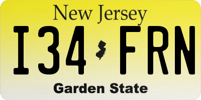 NJ license plate I34FRN