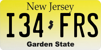 NJ license plate I34FRS