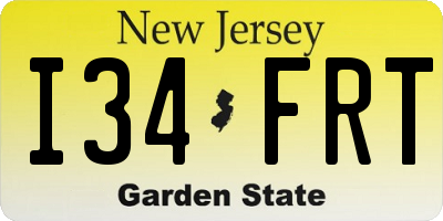 NJ license plate I34FRT
