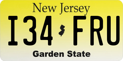 NJ license plate I34FRU