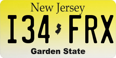 NJ license plate I34FRX