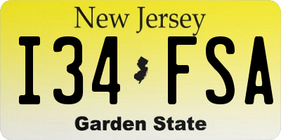 NJ license plate I34FSA