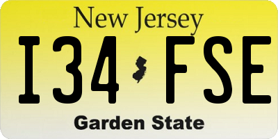 NJ license plate I34FSE