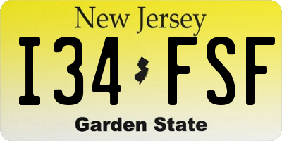 NJ license plate I34FSF