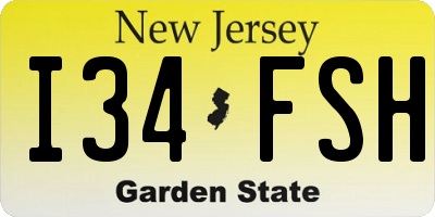 NJ license plate I34FSH