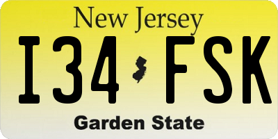 NJ license plate I34FSK