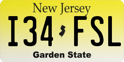 NJ license plate I34FSL