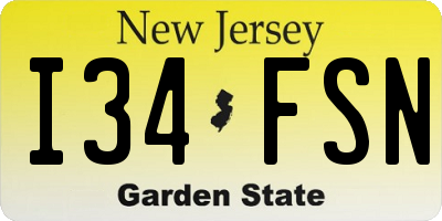 NJ license plate I34FSN