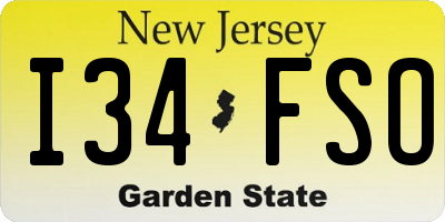 NJ license plate I34FSO