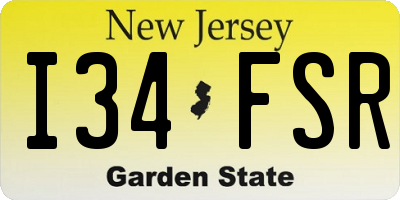NJ license plate I34FSR