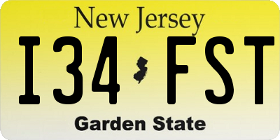 NJ license plate I34FST