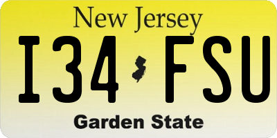 NJ license plate I34FSU