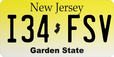 NJ license plate I34FSV
