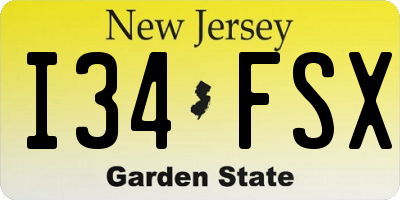 NJ license plate I34FSX