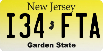 NJ license plate I34FTA