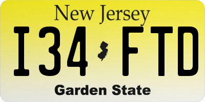 NJ license plate I34FTD