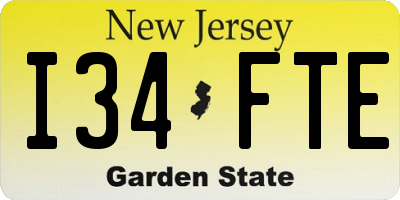 NJ license plate I34FTE