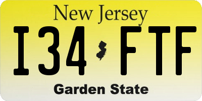 NJ license plate I34FTF