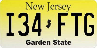 NJ license plate I34FTG