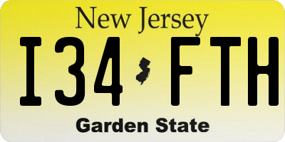 NJ license plate I34FTH