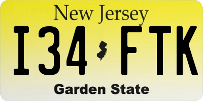 NJ license plate I34FTK
