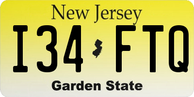 NJ license plate I34FTQ