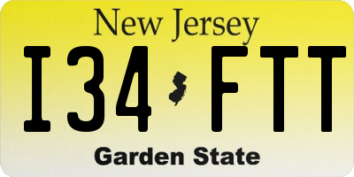 NJ license plate I34FTT
