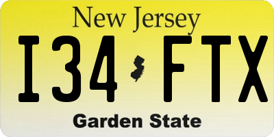 NJ license plate I34FTX