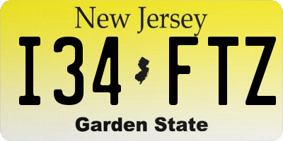 NJ license plate I34FTZ