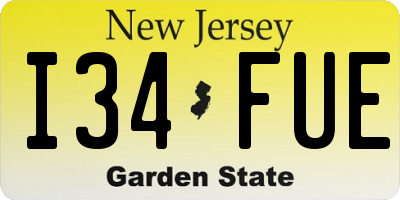 NJ license plate I34FUE