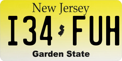 NJ license plate I34FUH