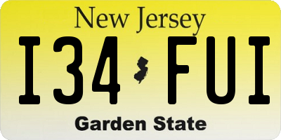 NJ license plate I34FUI