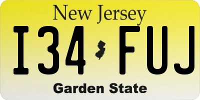 NJ license plate I34FUJ