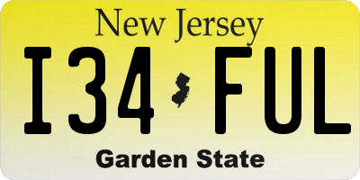 NJ license plate I34FUL