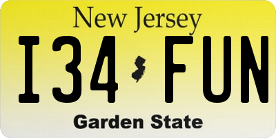 NJ license plate I34FUN