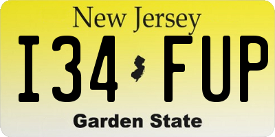 NJ license plate I34FUP