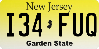 NJ license plate I34FUQ