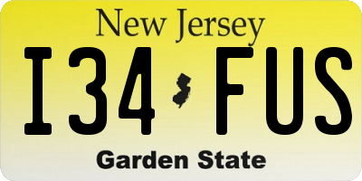 NJ license plate I34FUS