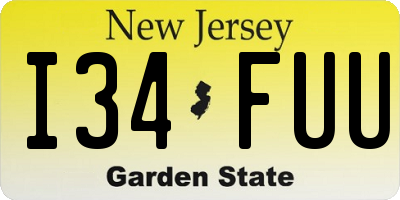 NJ license plate I34FUU