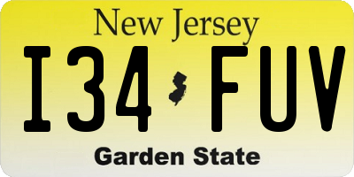 NJ license plate I34FUV