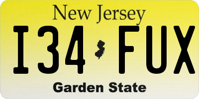NJ license plate I34FUX
