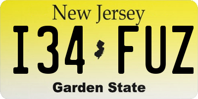 NJ license plate I34FUZ