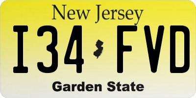 NJ license plate I34FVD