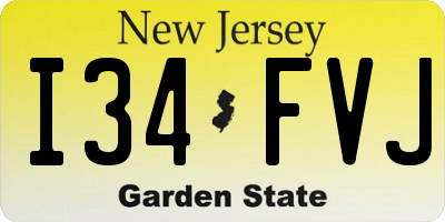 NJ license plate I34FVJ