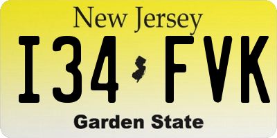 NJ license plate I34FVK