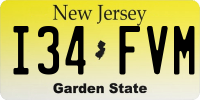 NJ license plate I34FVM