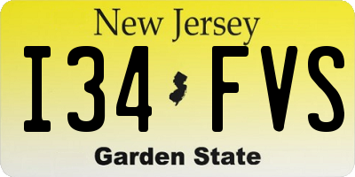 NJ license plate I34FVS