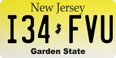 NJ license plate I34FVU