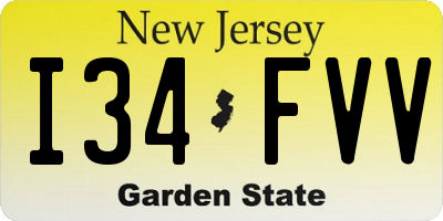 NJ license plate I34FVV